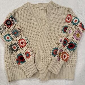 Dreamers By Debut Chunky Knit Open Front Sweater Cardigan Size M/L